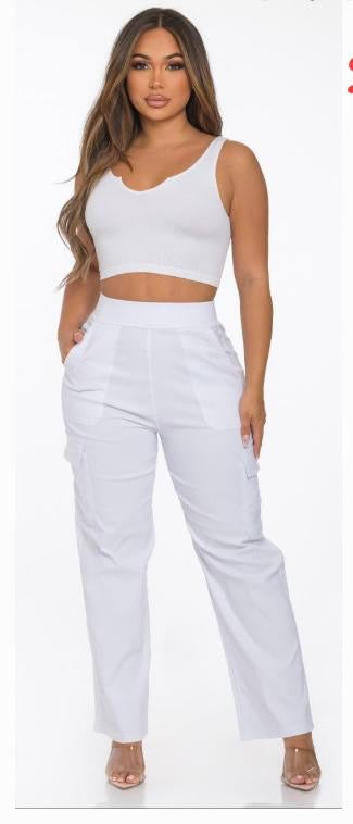 Set colombiano de crop top y pantalón cargo